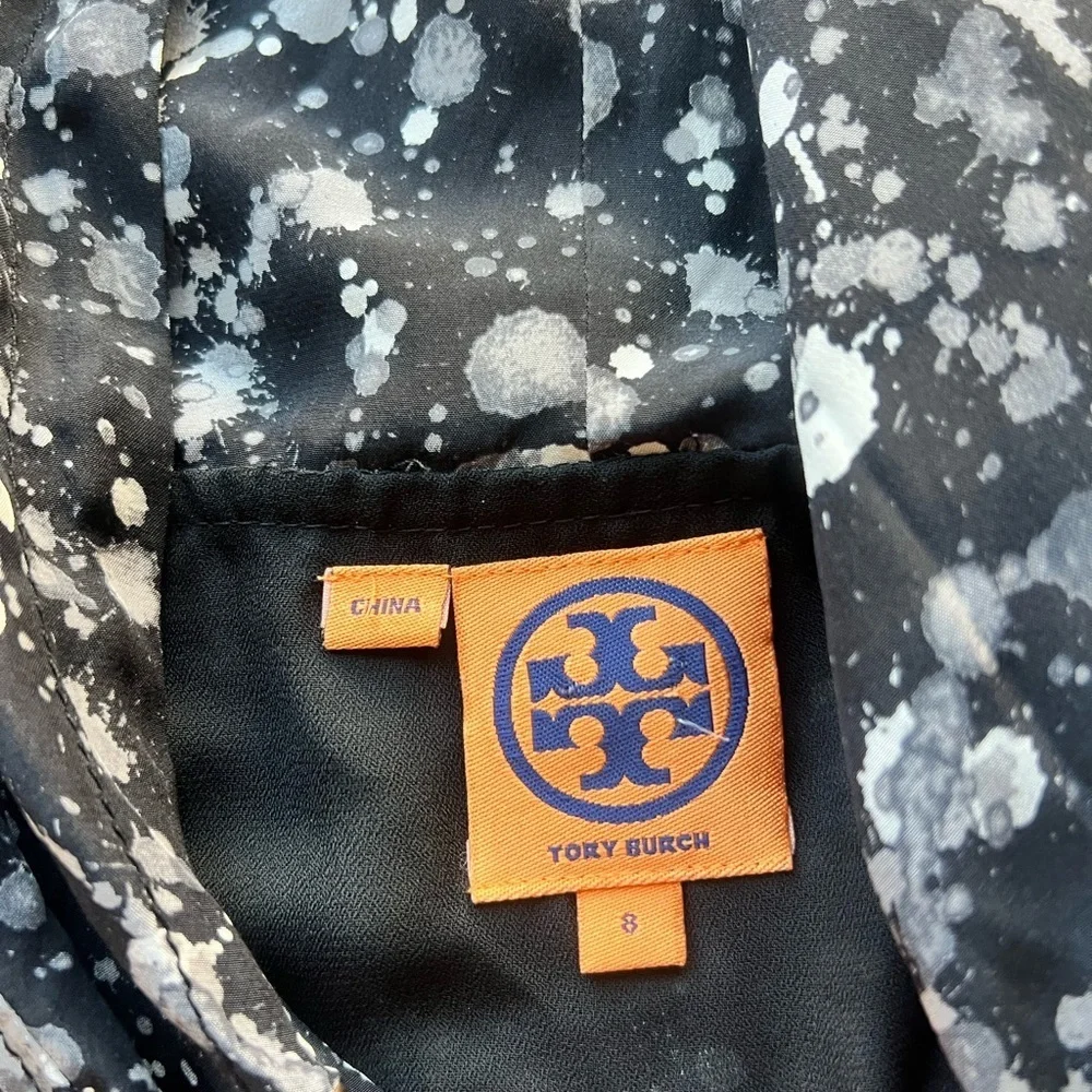 Tory Burch Abstract Print Silk Hooded Athletic Dress